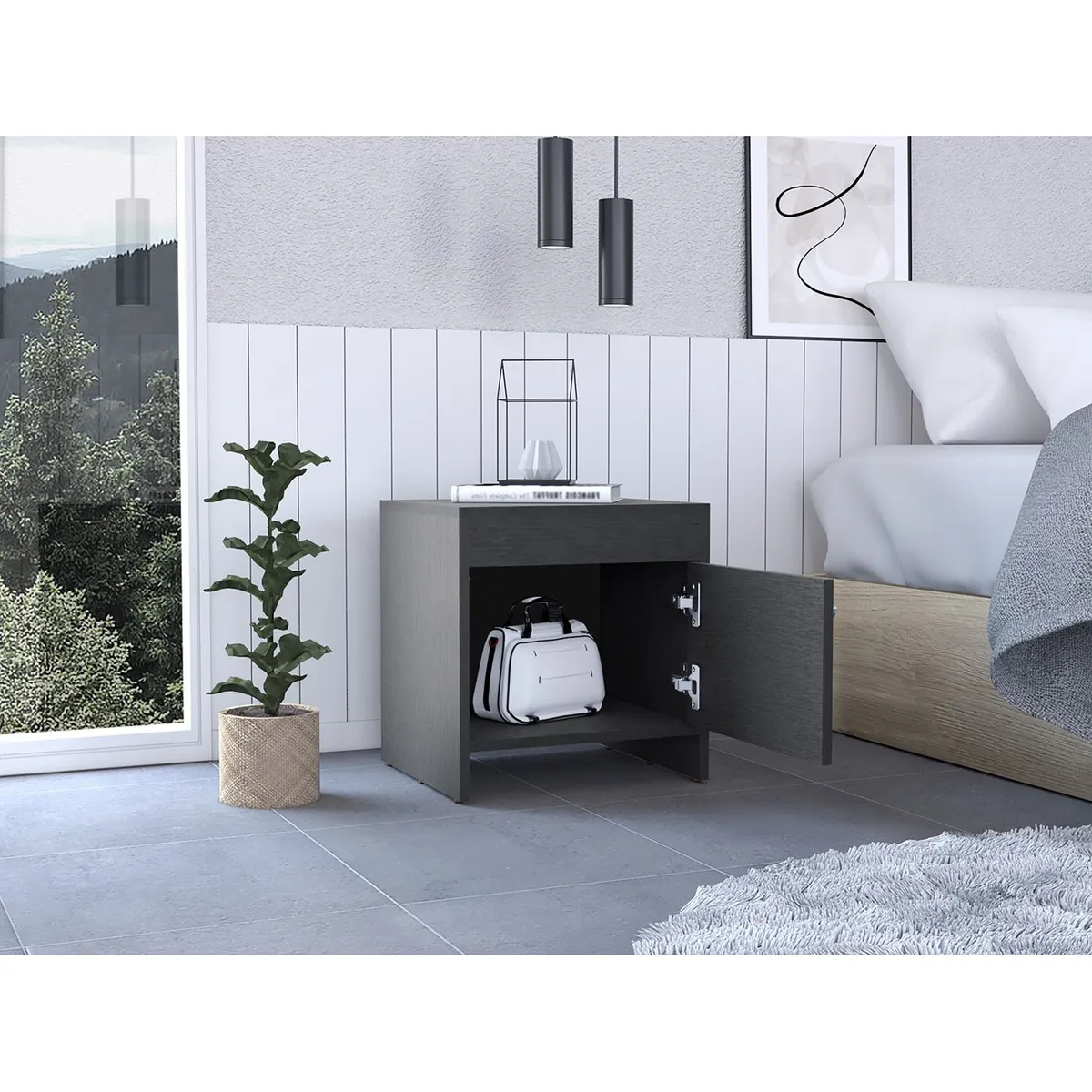 TUHOME - Velador Colore Wengue 1 Puerta