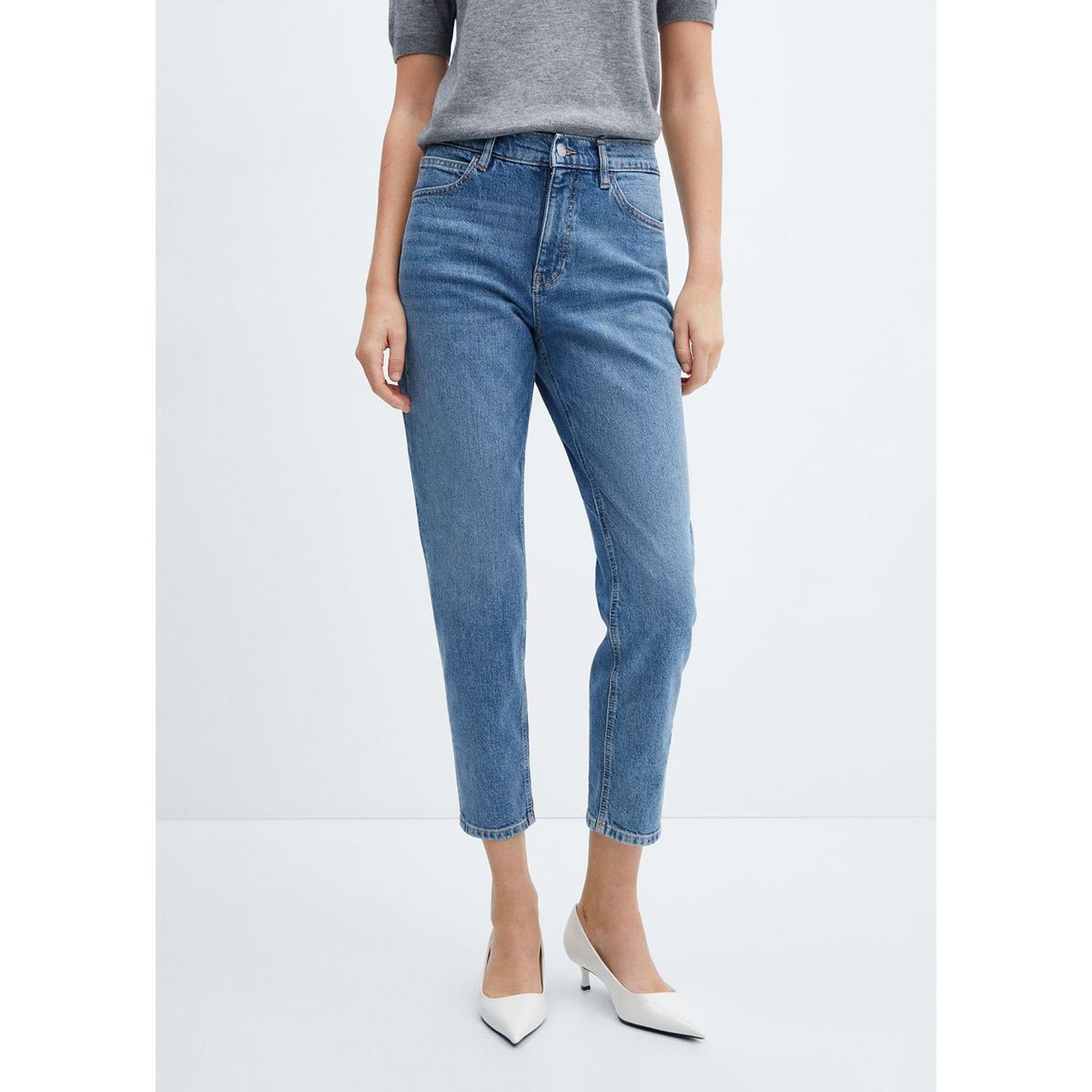 MANGO - Jean Mom Algodón Mujer Mango