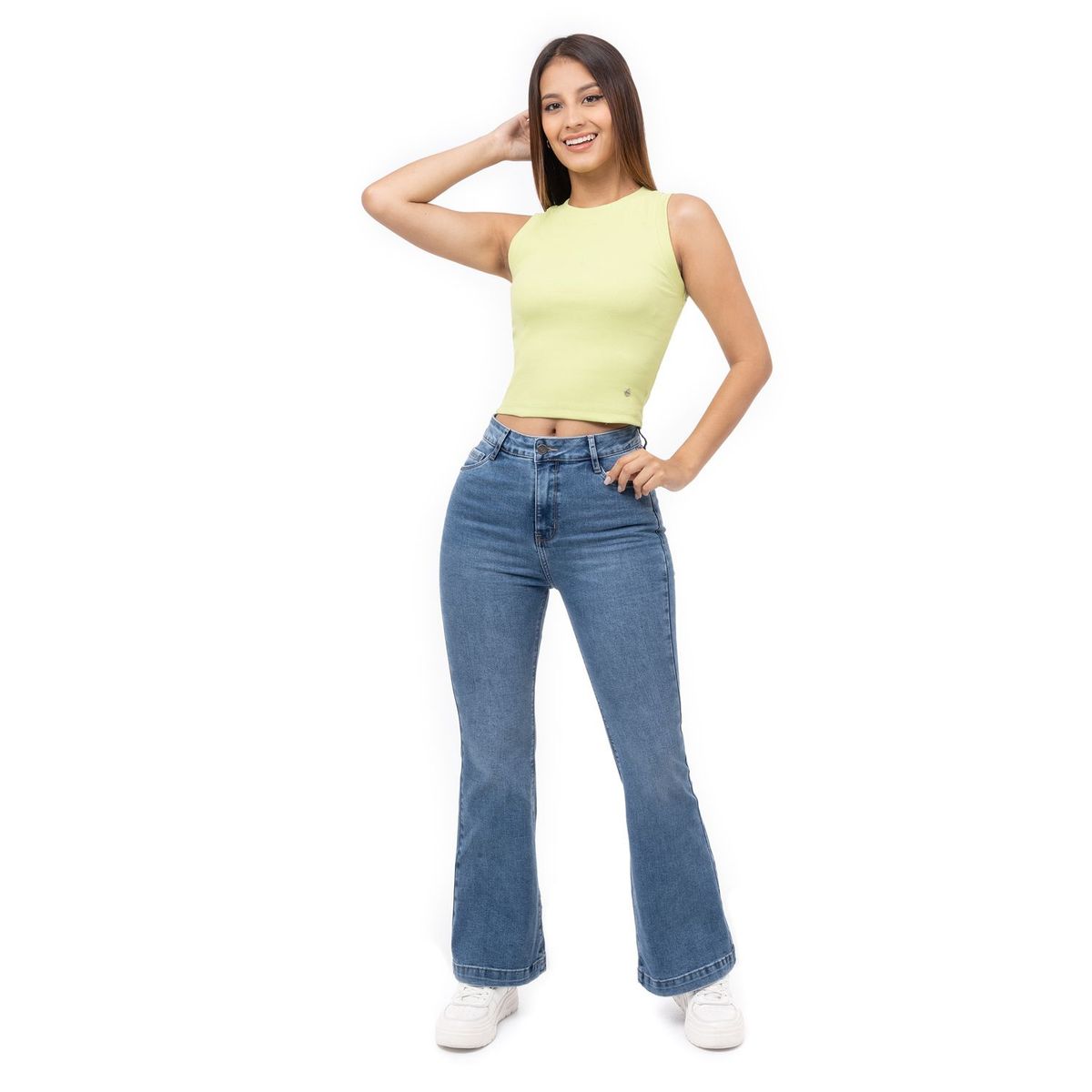 PIONIER - Pantalón Flare Tiro Medio Mujer Pionier
