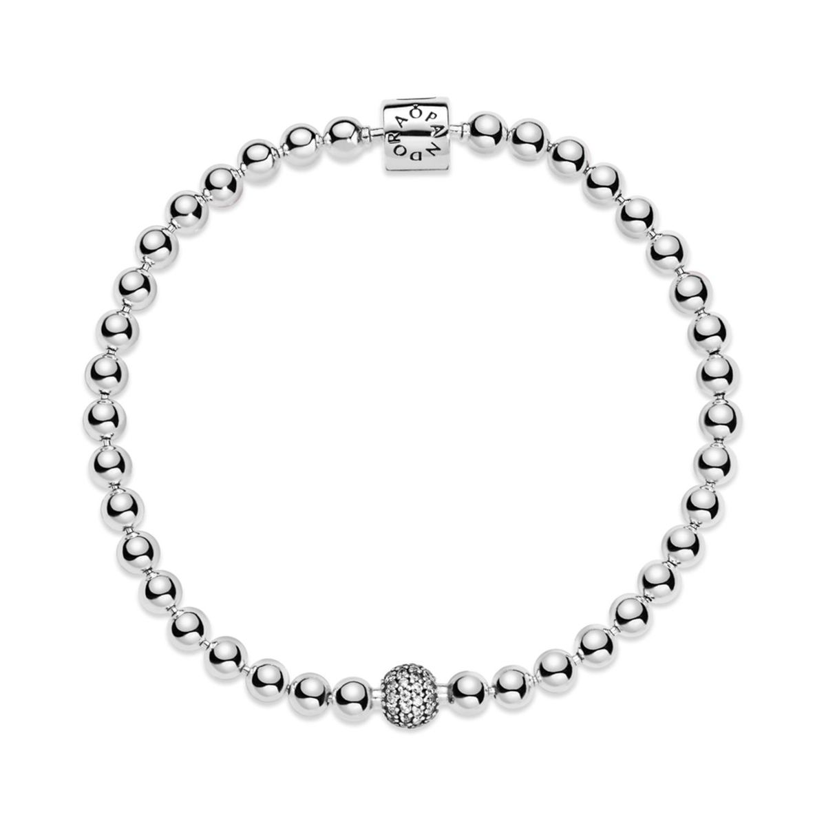 PANDORA - Pulsera En Plata Cuentas Pulidas