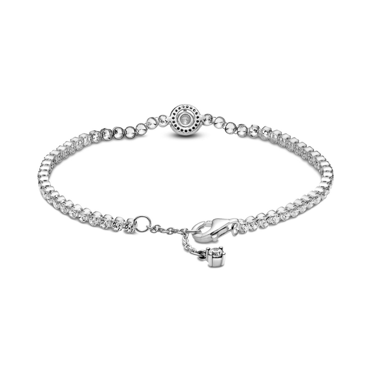 PANDORA - Pulsera Plata Tenis Halo Brillante