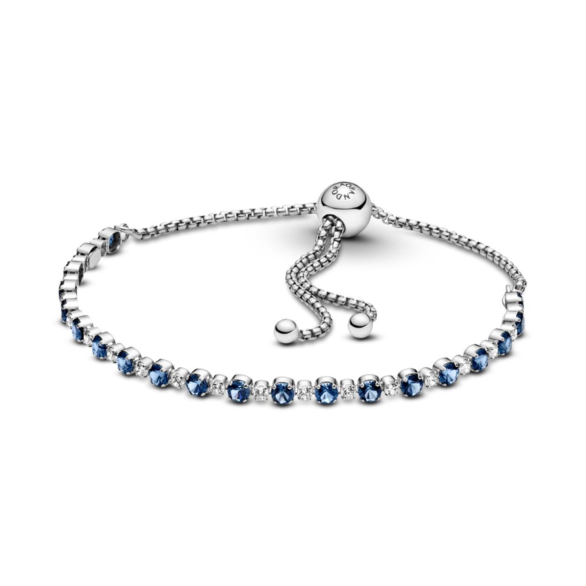 PANDORA - Pulsera Plata Con Cierre Azul