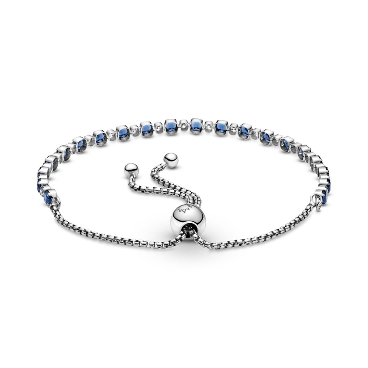 PANDORA - Pulsera Plata Con Cierre Azul