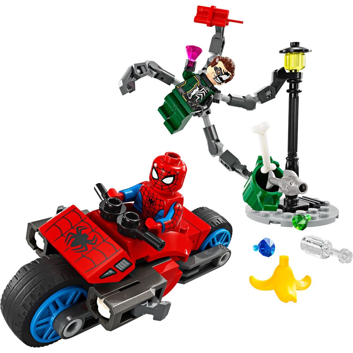LEGO - Bloque Legos Super Heroes Persecucion En Moto De Spiderman Vs Doc Ock