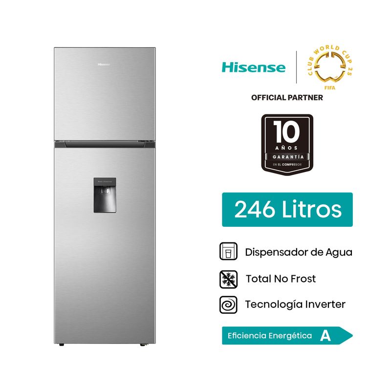 HISENSE - Refrigeradora 246L Top mount inverter RT319WL6B