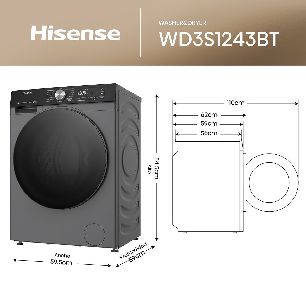 HISENSE - Lavadora 20kg Carga Superior WT3T2023UT