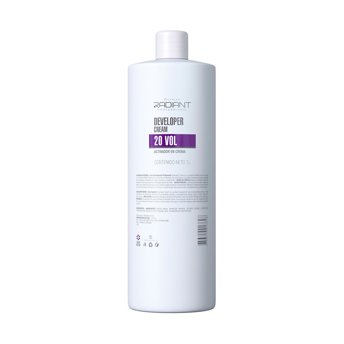 RADIANT - Activador de Tinte en Crema 20 Vol 1 Litro Radiant Professional