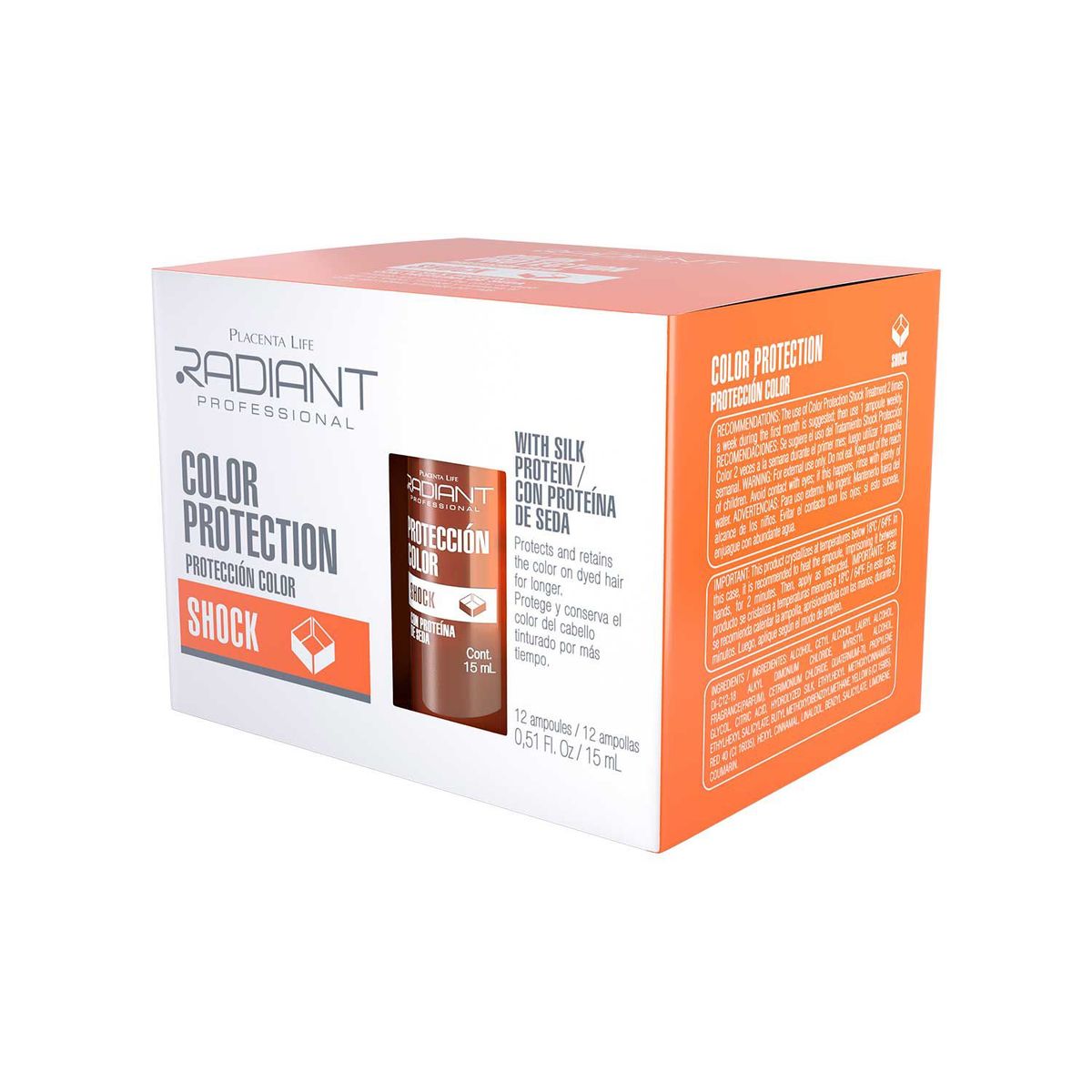 RADIANT - Shock Capilar Protección de Color 15ml Caja 12 Unidades Radiant Professional