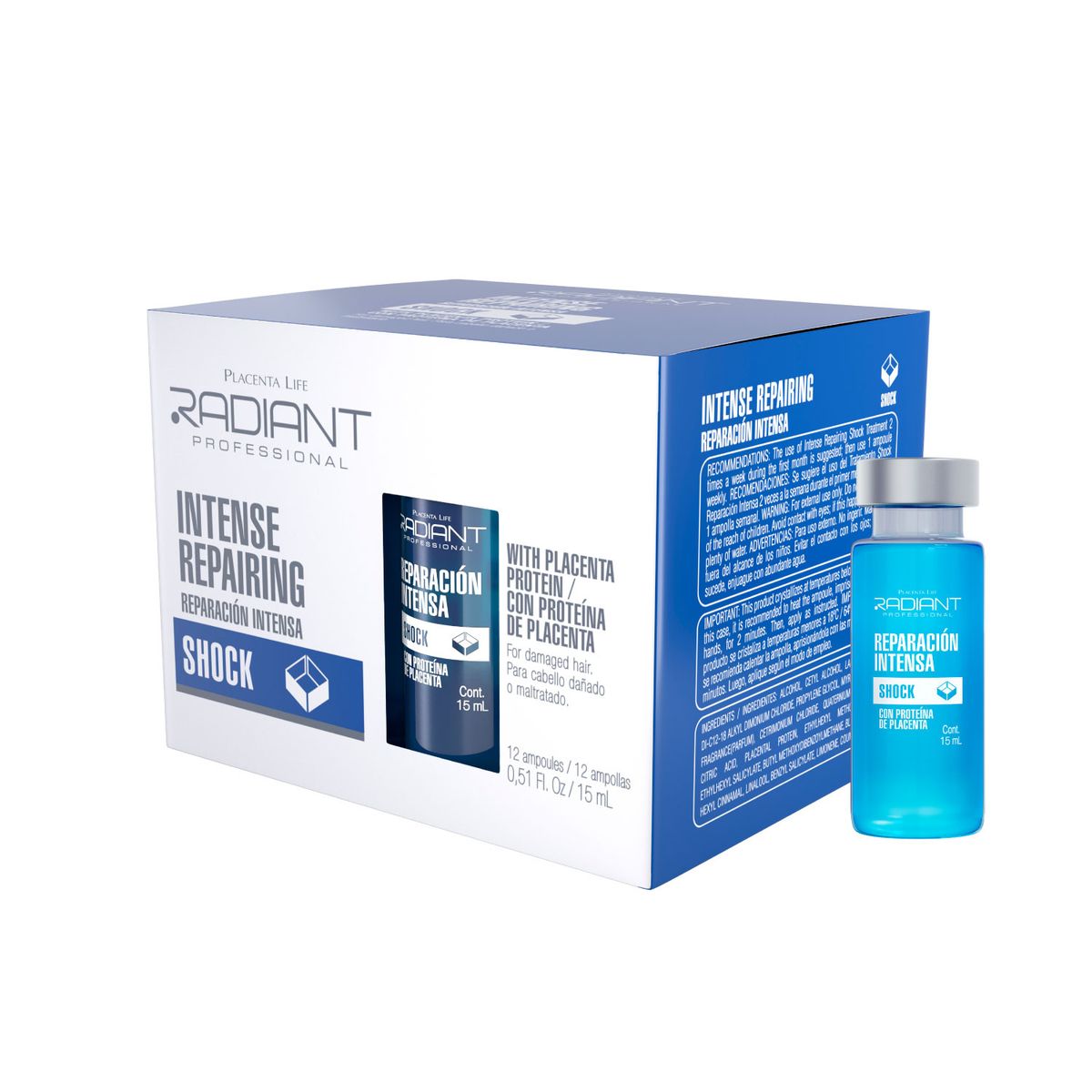 RADIANT - Shock Capilar Reparación Intensa 15ml Caja 12 Unidades Radiant Professional