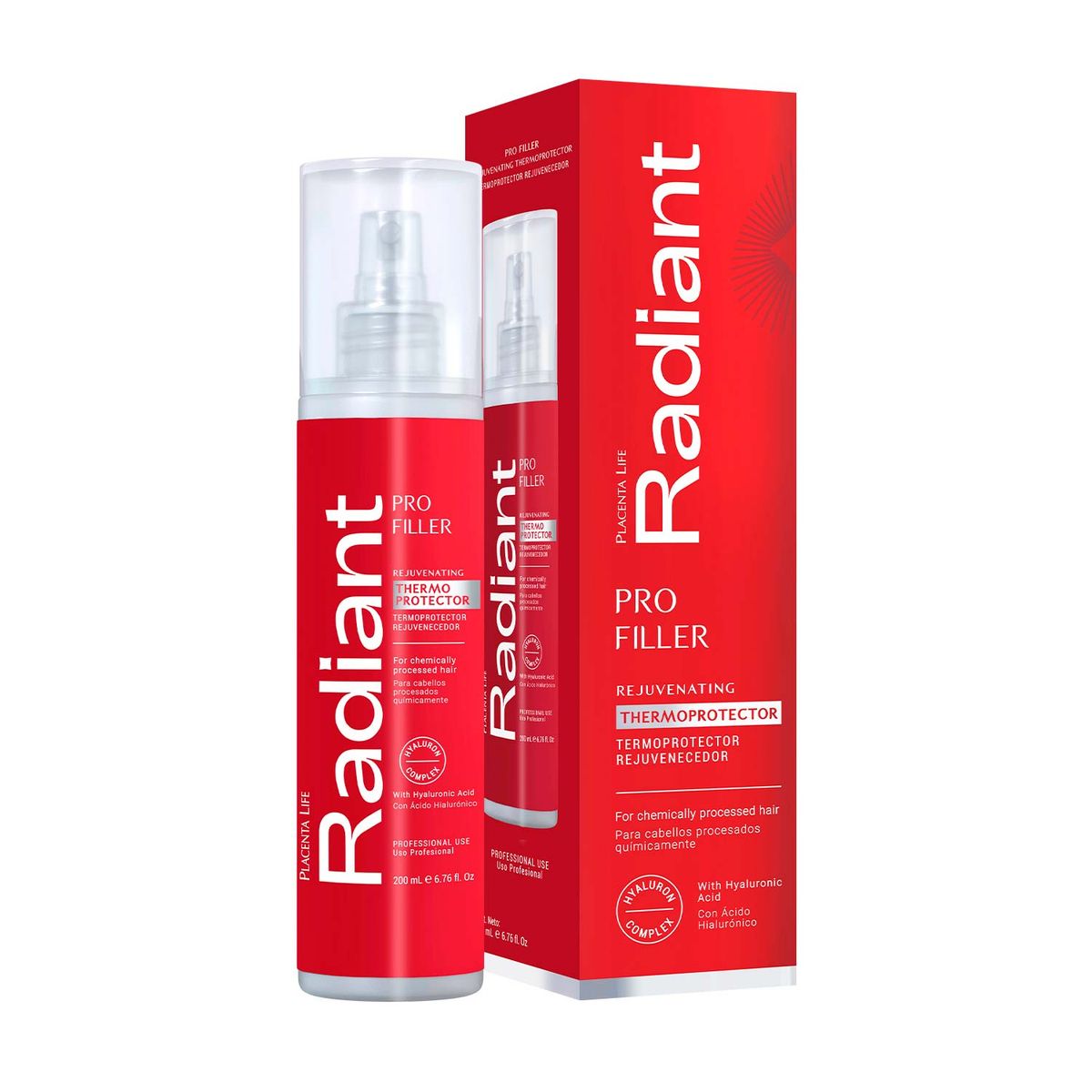 RADIANT - Termoprotector con Ácido Hialurónico Pro Filler 200ml Radiant Professional