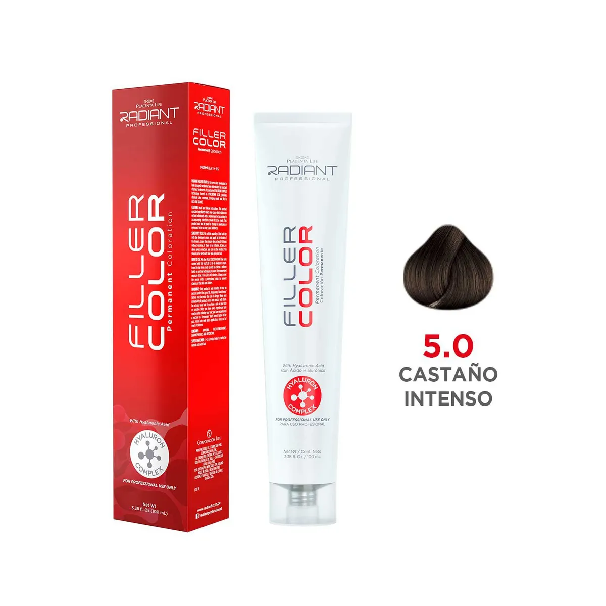 RADIANT - Radiant Filler Color Tinte 5.0 Castaño Intenso Tubo 100ml