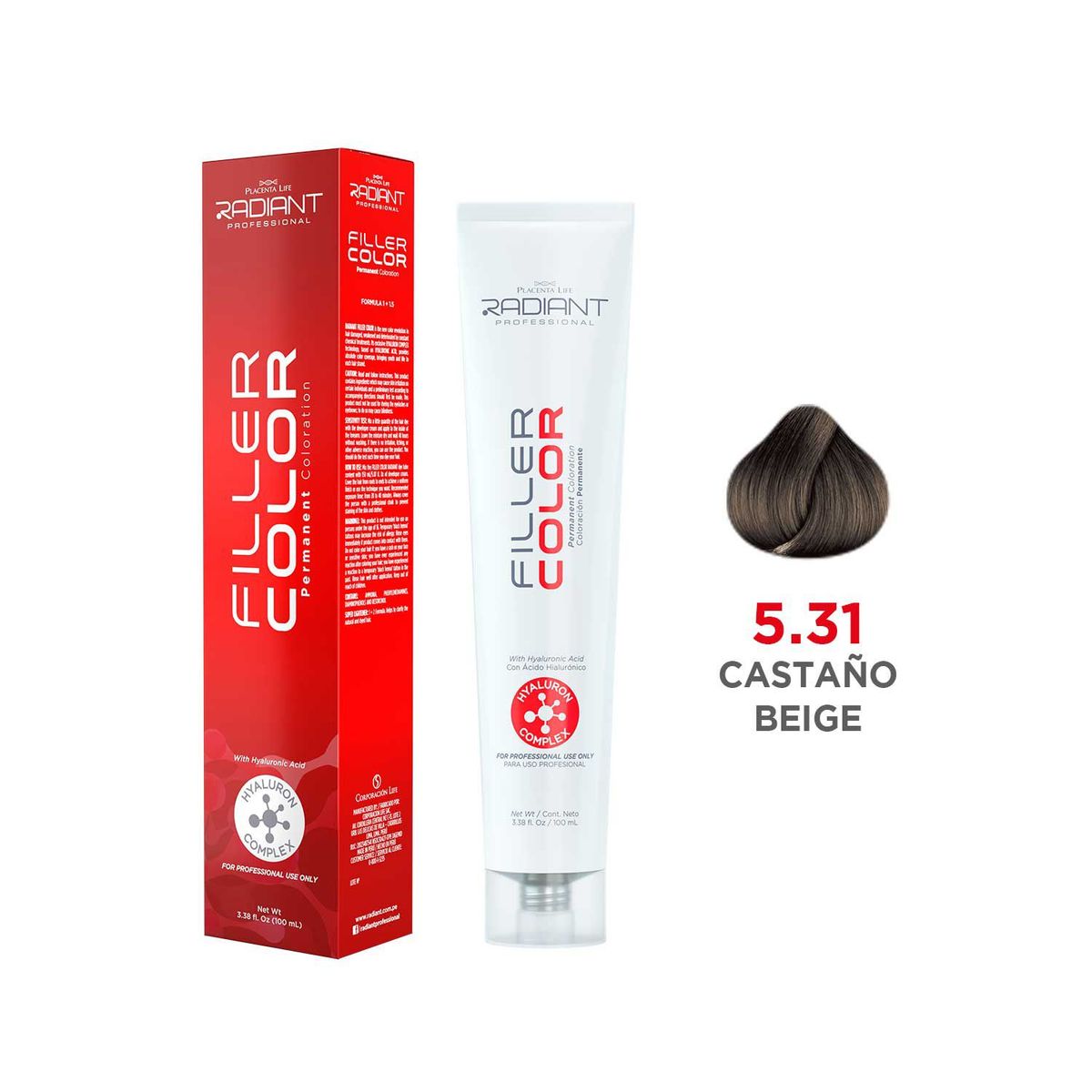 RADIANT - Radiant Filler Color Tinte 5.31 Castaño Beige Tubo 100ml