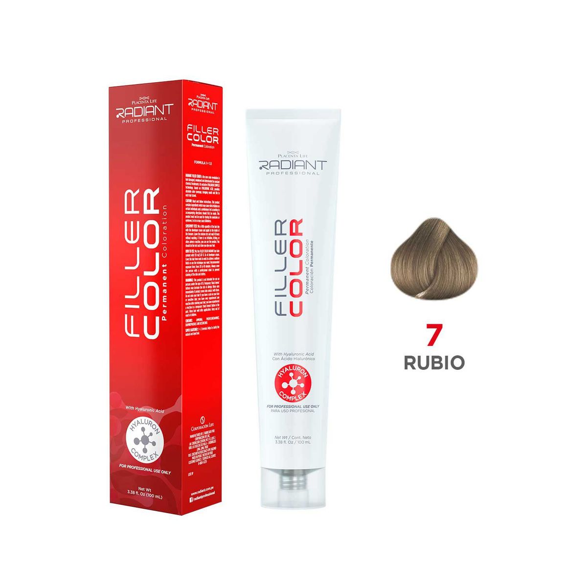 RADIANT - Radiant Filler Color Tinte 7 Rubio Tubo 100ml