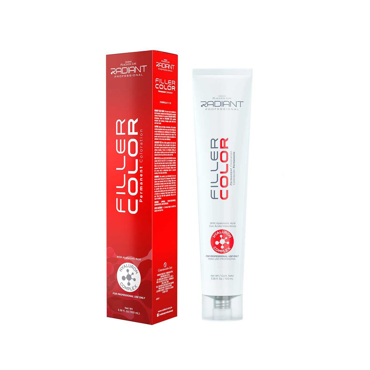 RADIANT - Radiant Filler Color Tinte 7.11 Rubio Ceniza Profunidadeso Tubo 100ml