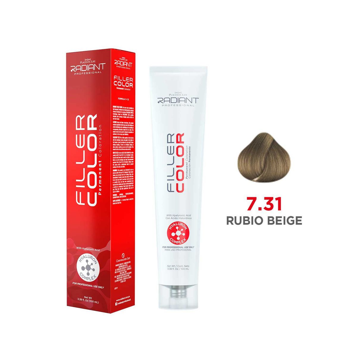 RADIANT - Radiant Filler Color Tinte 7.31 Rubio Beige Tubo 100ml