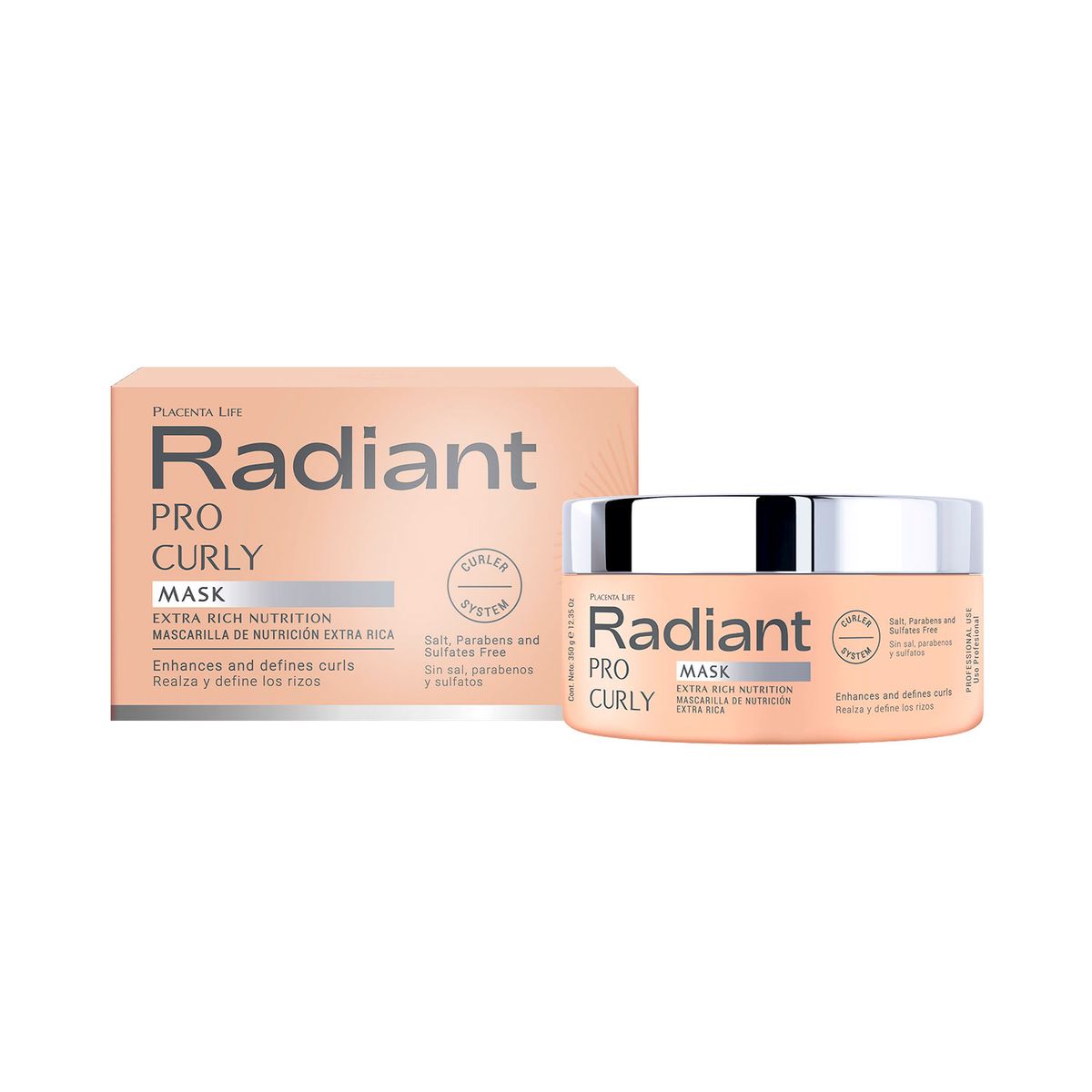 RADIANT - Mascarilla Para Cabello Rizado Pro Curly 350ml Radiant Professional