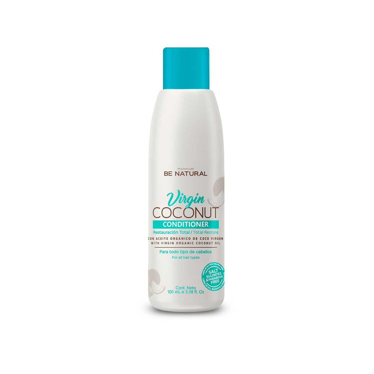 BE NATURAL - Acondicionador Para Todo Tipo De Cabello Virgin Coconut 100ml Be Natural