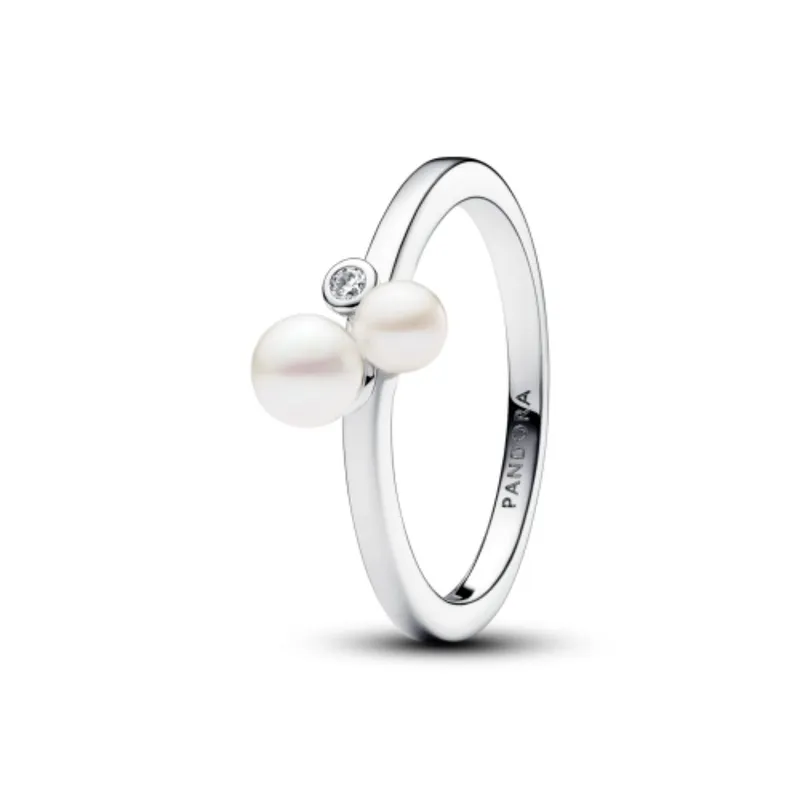 PANDORA - Anillo En Plata Dúo De Perlas