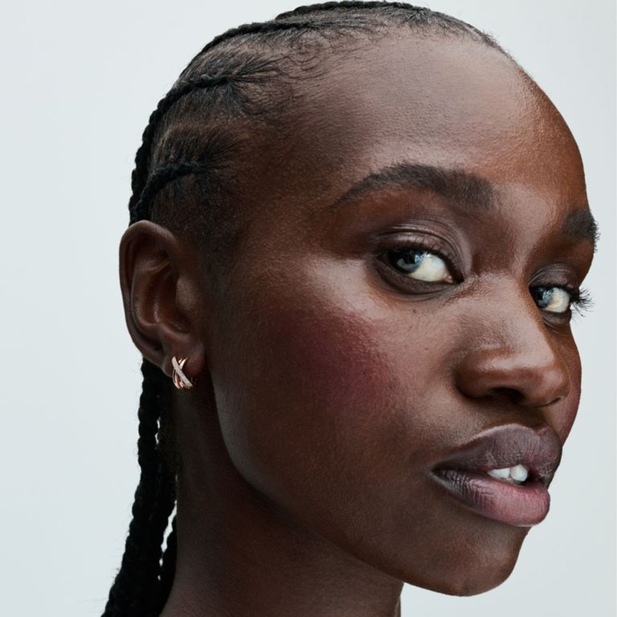 PANDORA - Aretes De Aro Pavé Cruzado Rosa