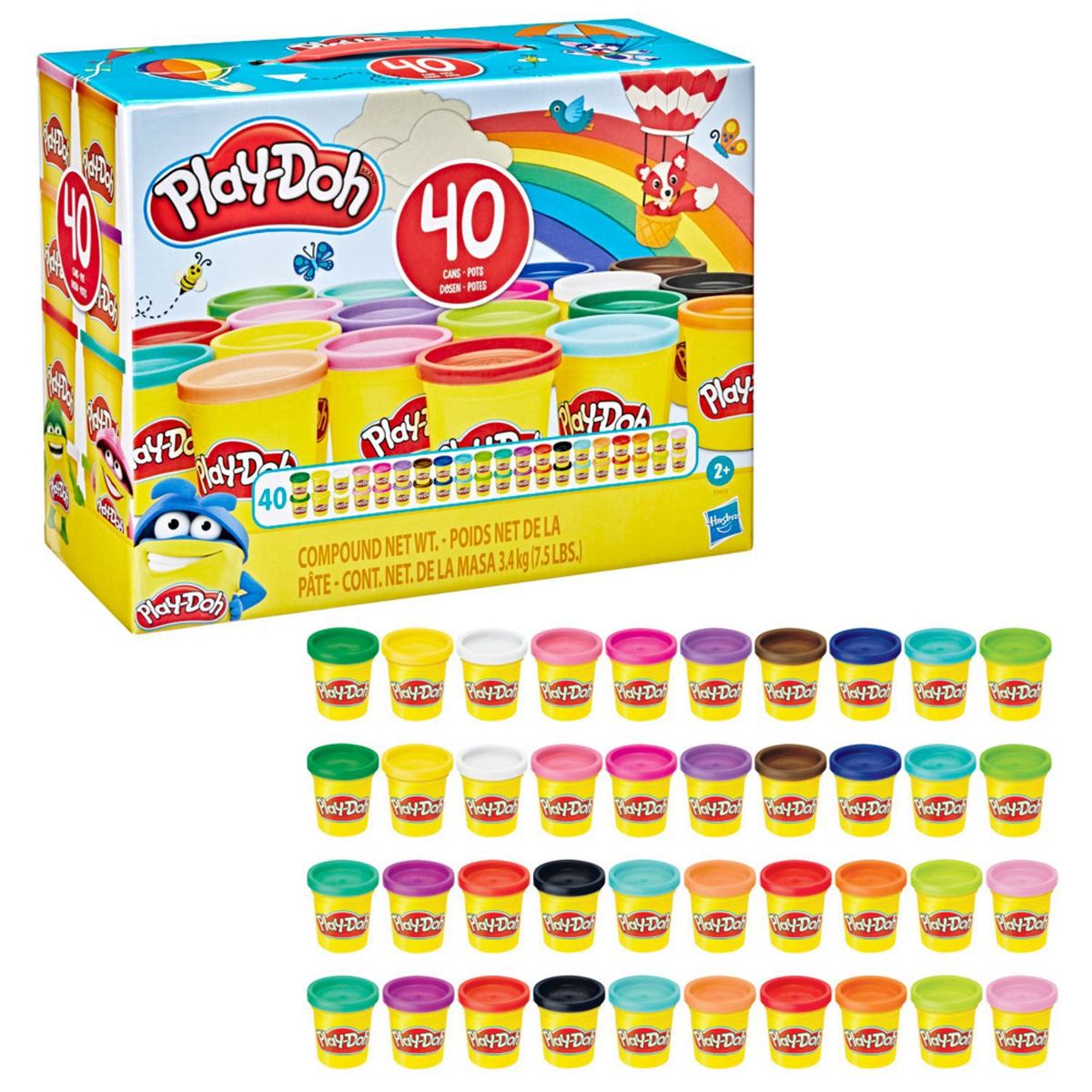PLAY DOH - Masas Play Doh Pack 40 Latas Colores Variados Niños
