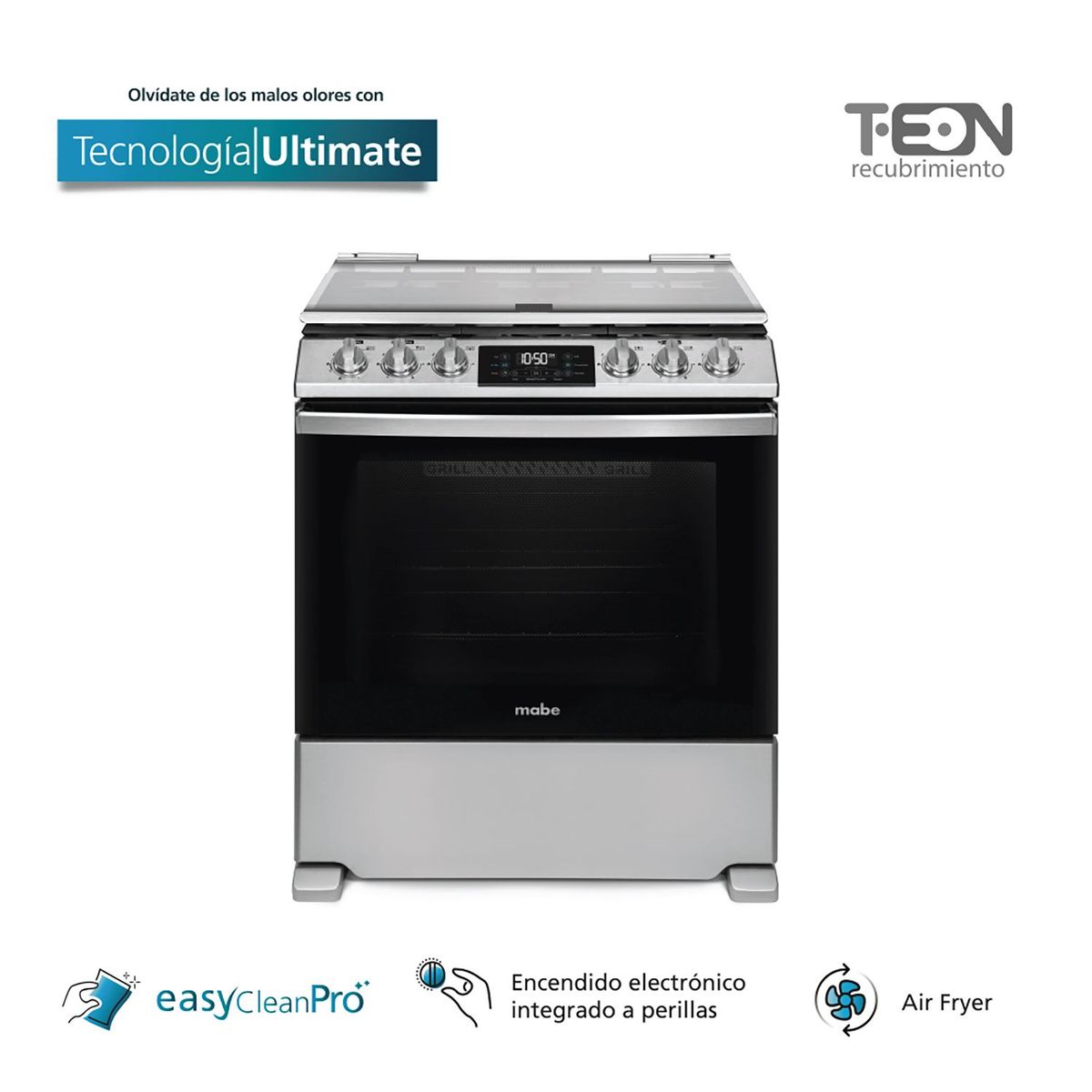 MABE - Cocina a Gas 76Cm 6 Hornillas Inox EMH7614DATMSS0