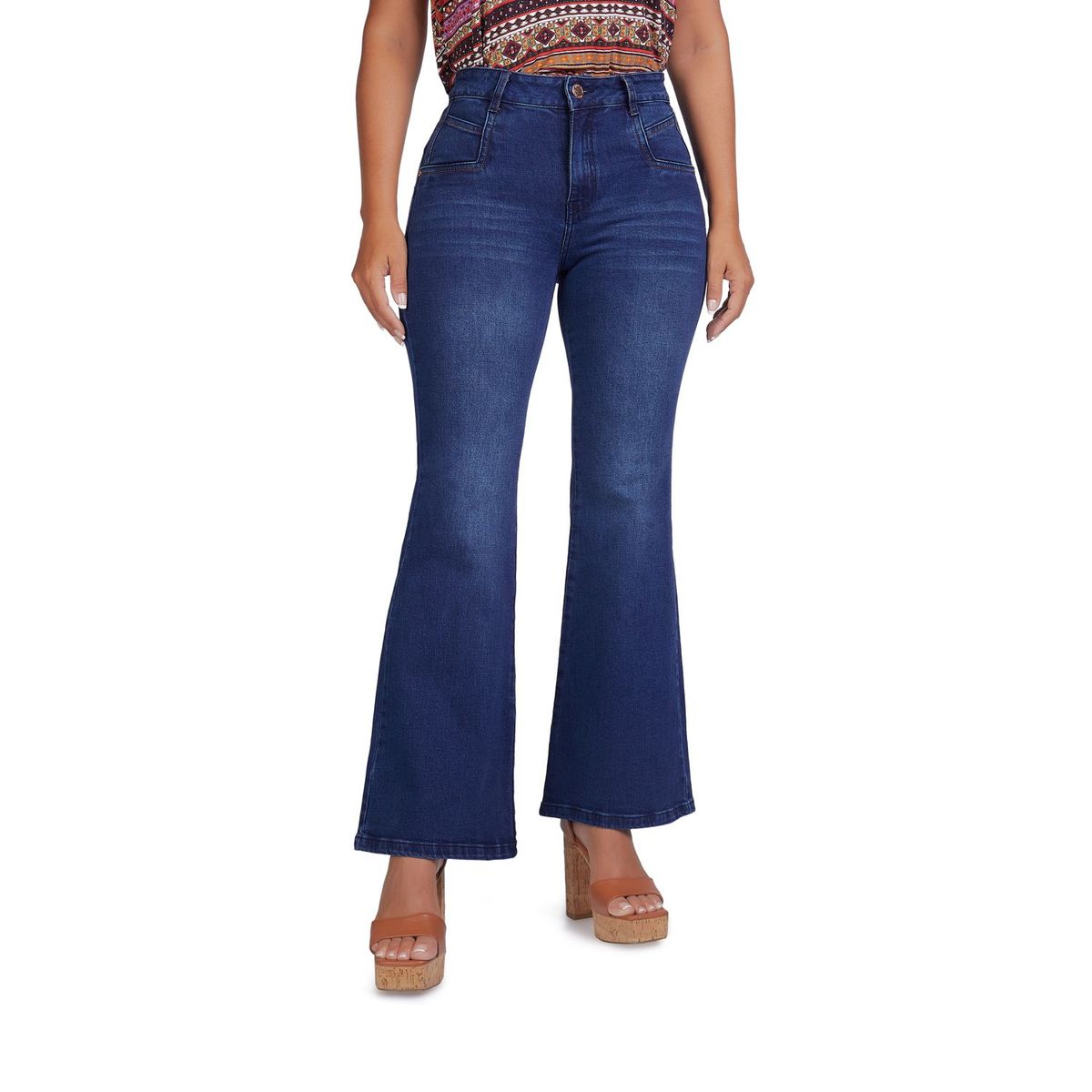 VRP BY VIVIANA RIVAS PLATA - Jean Flare Tiro Alto Mujer Vrp By Viviana Rivas Plata