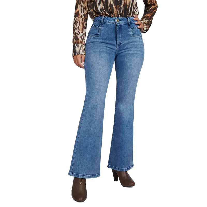 VRP BY VIVIANA RIVAS PLATA - Jean Flare Tiro Alto Mujer Vrp By Viviana Rivas Plata