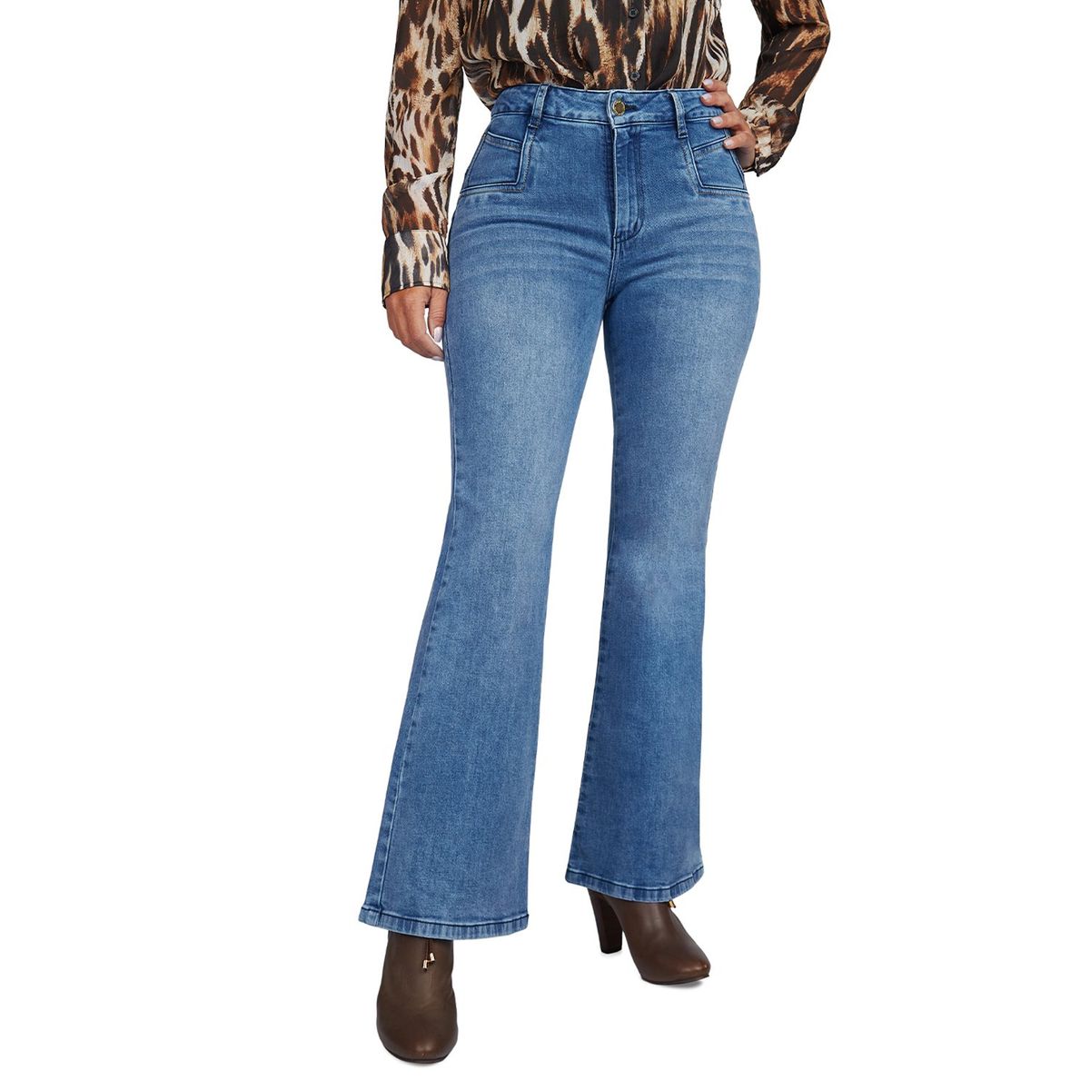 VRP BY VIVIANA RIVAS PLATA - Jean Flare Tiro Alto Mujer Vrp By Viviana Rivas Plata.