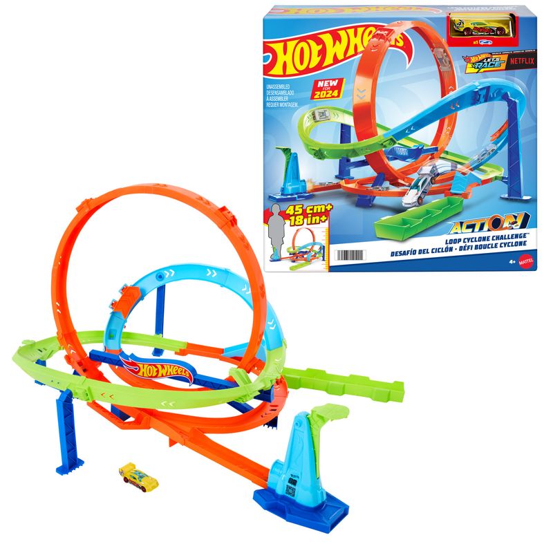 HOT WHEELS - Pista Hot Wheels Cyclone Challenge Con Auto