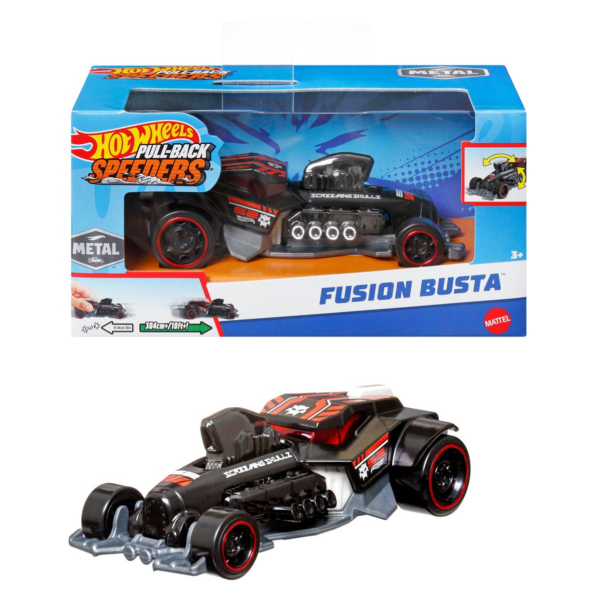 HOT WHEELS - Vehículo De Juguete Hot Wheels Pull-back Speeders