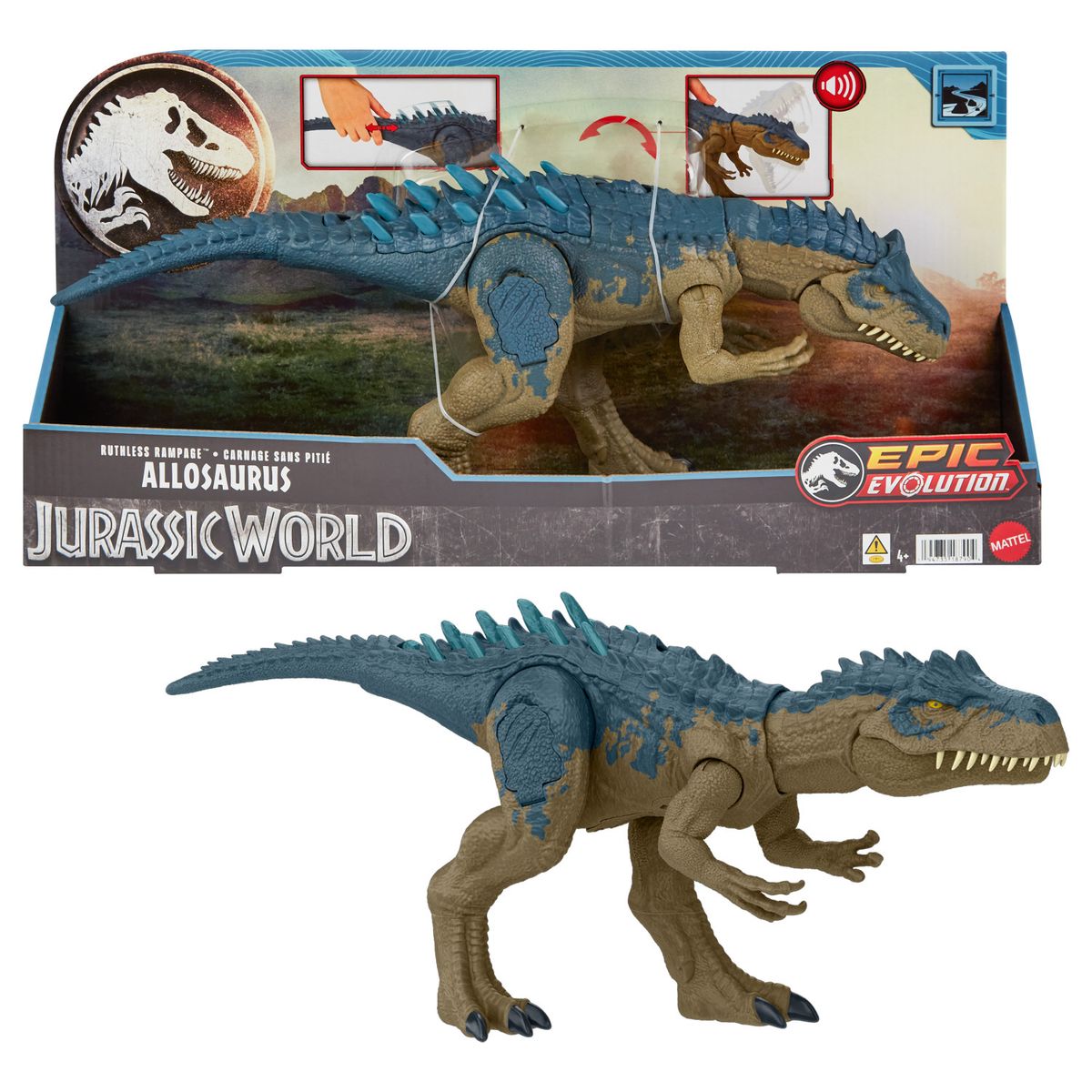 JURASSIC WORLD - Juguete Dinosaurio Alboroto Allosaurus Jurassic World