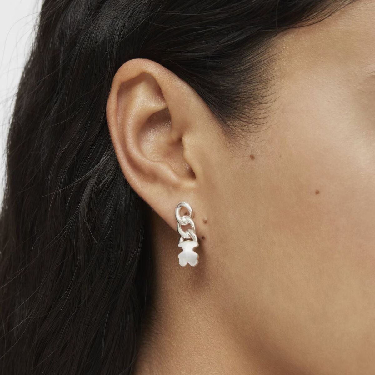 TOUS - Pendientes Plata Oso Cadena