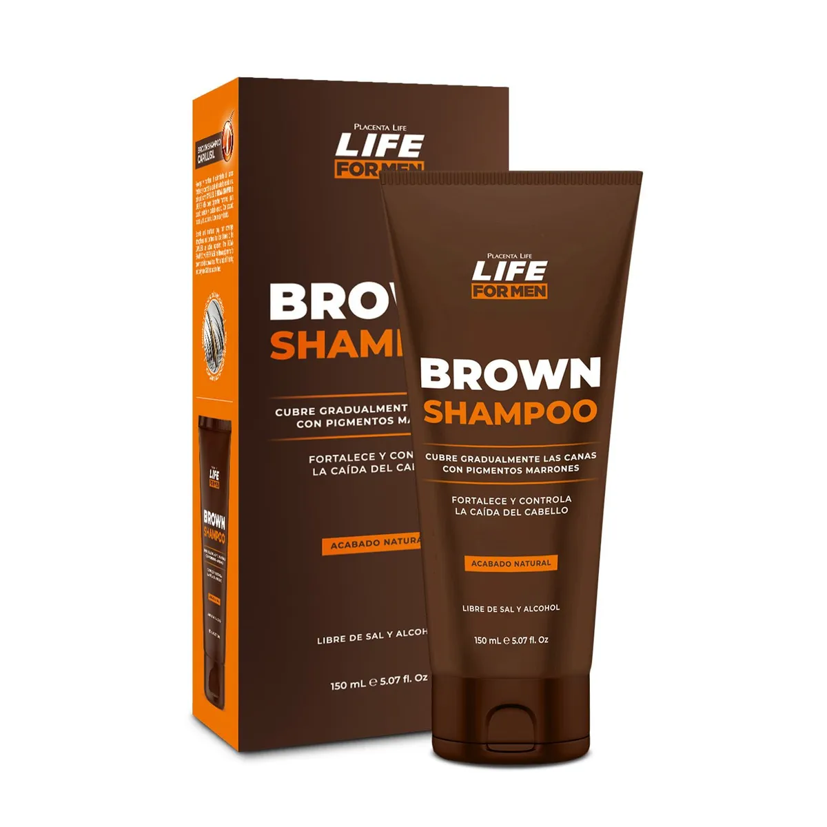 LIFE FOR MEN - Brown Shampoo Cubrimiento de Canas 150ml Life For Men