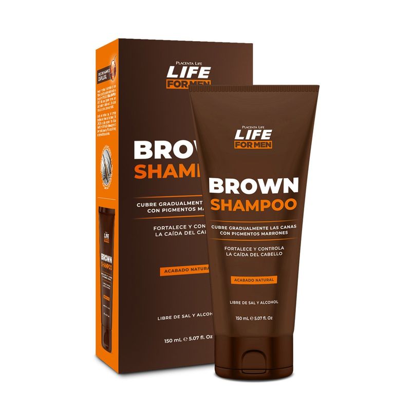 LIFE FOR MEN - Brown Shampoo Cubrimiento de Canas 150ml Life For Men