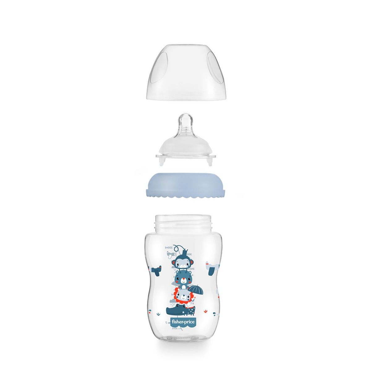 FISHER PRICE - Biberón First Moments 4M+ 330 Ml - 11 Oz Azul
