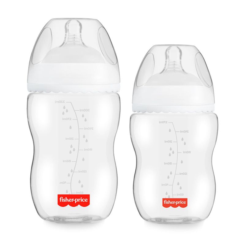 FISHER PRICE - Pack Biberón 330ml + 270ml First Moments
