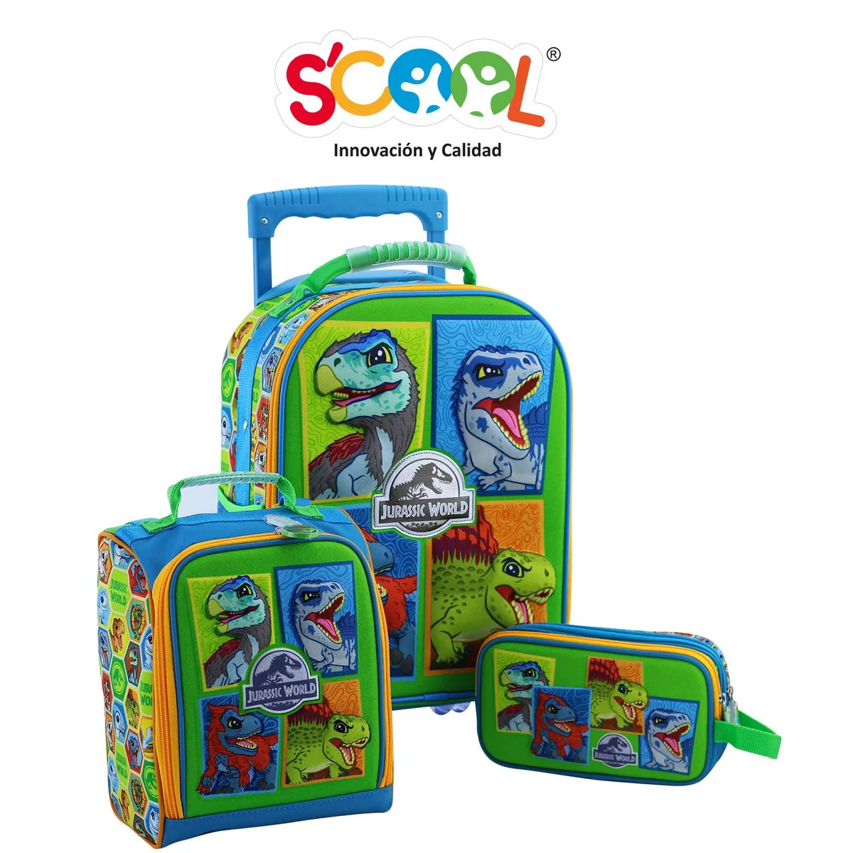 SCOOL - Set Maleta 3d Mediana Magic Jurassic Kids Scool