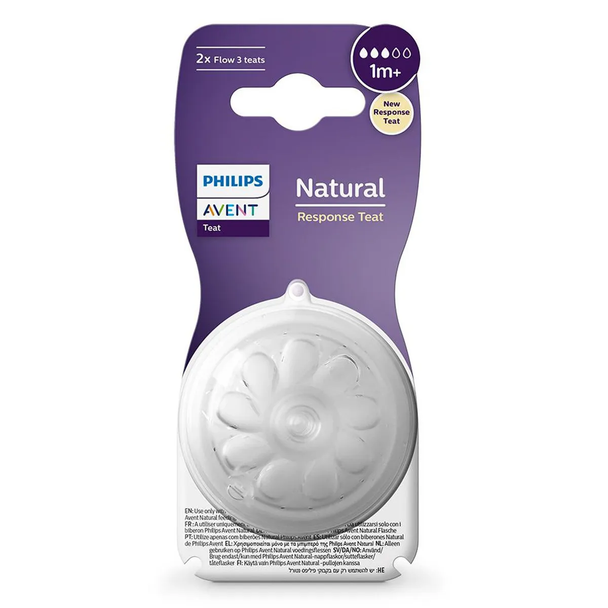 PHILIPS AVENT - Tetina Natural Response 3.0 Flujo Medio 1m+
