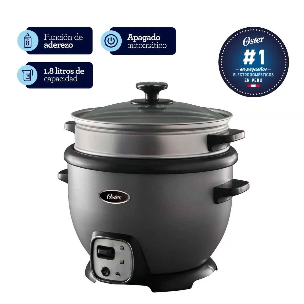 OSTER - Arrocera 1.8L Con Vaporera Y Función Sofrito