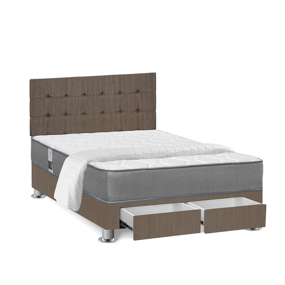 FORLI - Dormitorio Con Cajones Polaris Marrón 2 Plz + Edredón