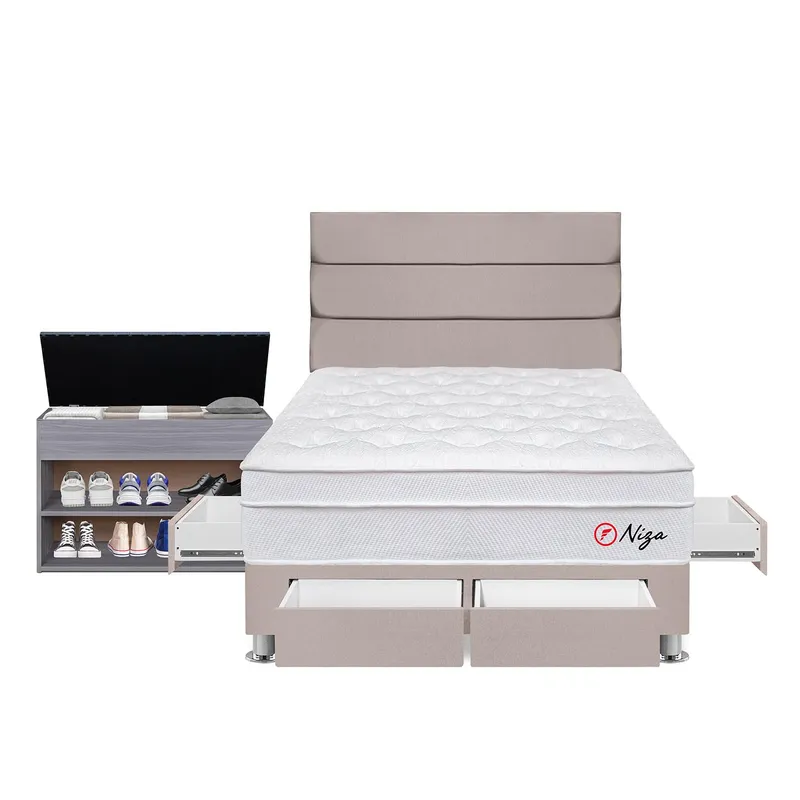 FORLI - Dormitorio Con Cajones Niza Beige 2 Plz + Zapatera