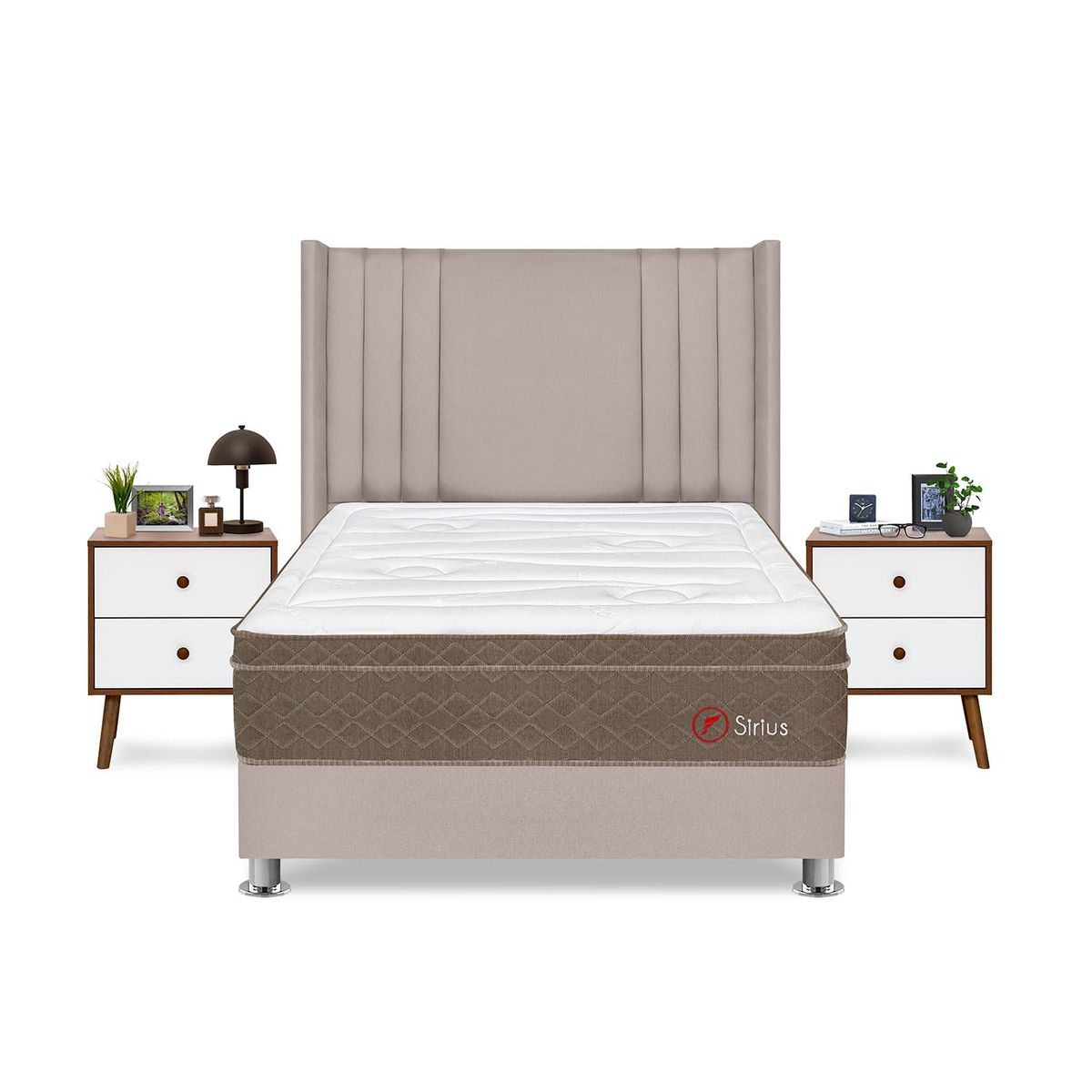 FORLI - Dormitorio Sirius Beige 2 Plz + 2 Veladores