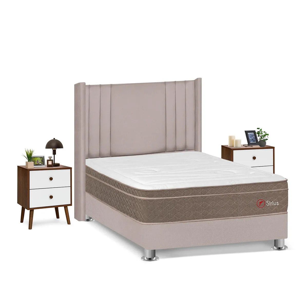 FORLI - Dormitorio Sirius Beige 2 Plz + 2 Veladores