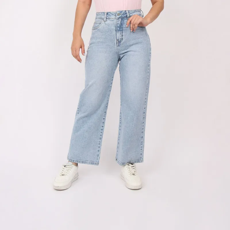 KAYRA POBLET - Jean Wide Leg Tiro Alto Mujer Kayra Poblet