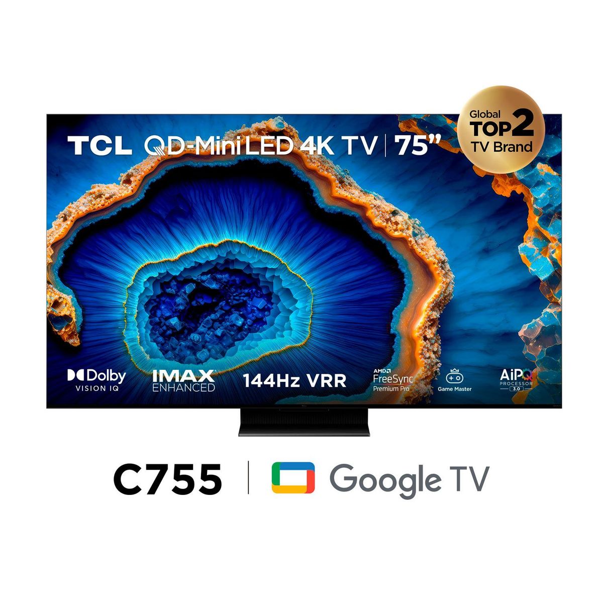 TCL - Televisor Tcl 75" Google Tv 75c755 Qd- Mini Led 4k Ultra Hd Smart Tv