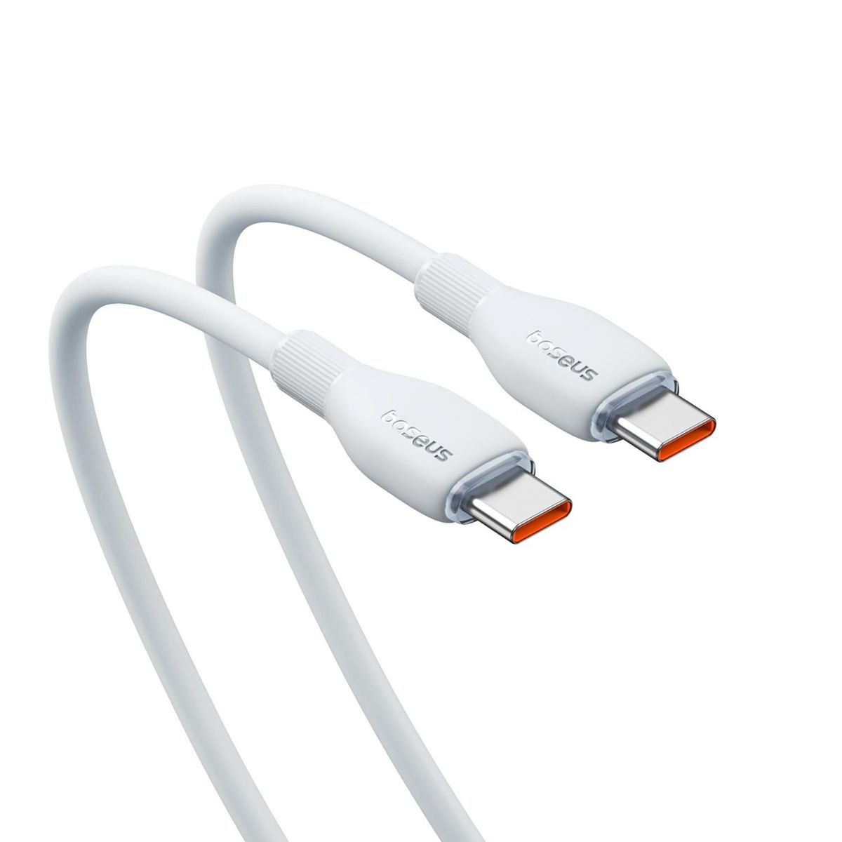 BASEUS - Cable Carga Rápida Baseus C To C 100w 1.2m Blanco Estelar