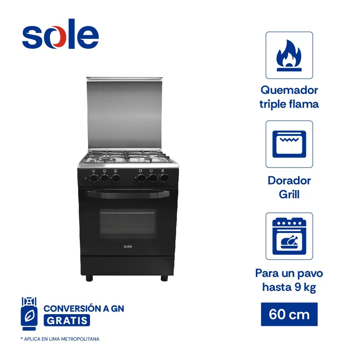 SOLE - Cocina de Pie Bahamas GLP 60cm 4 Hornillas