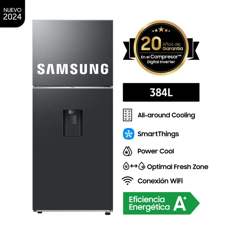 SAMSUNG - Refrigeradora Samsung 384L No Frost Negro