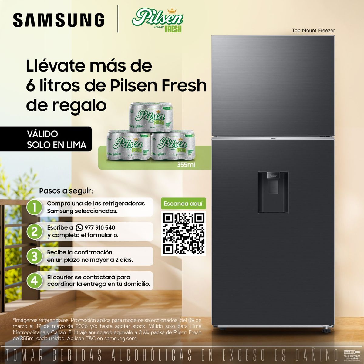 SAMSUNG - Refrigeradora Samsung 384L No Frost Negro