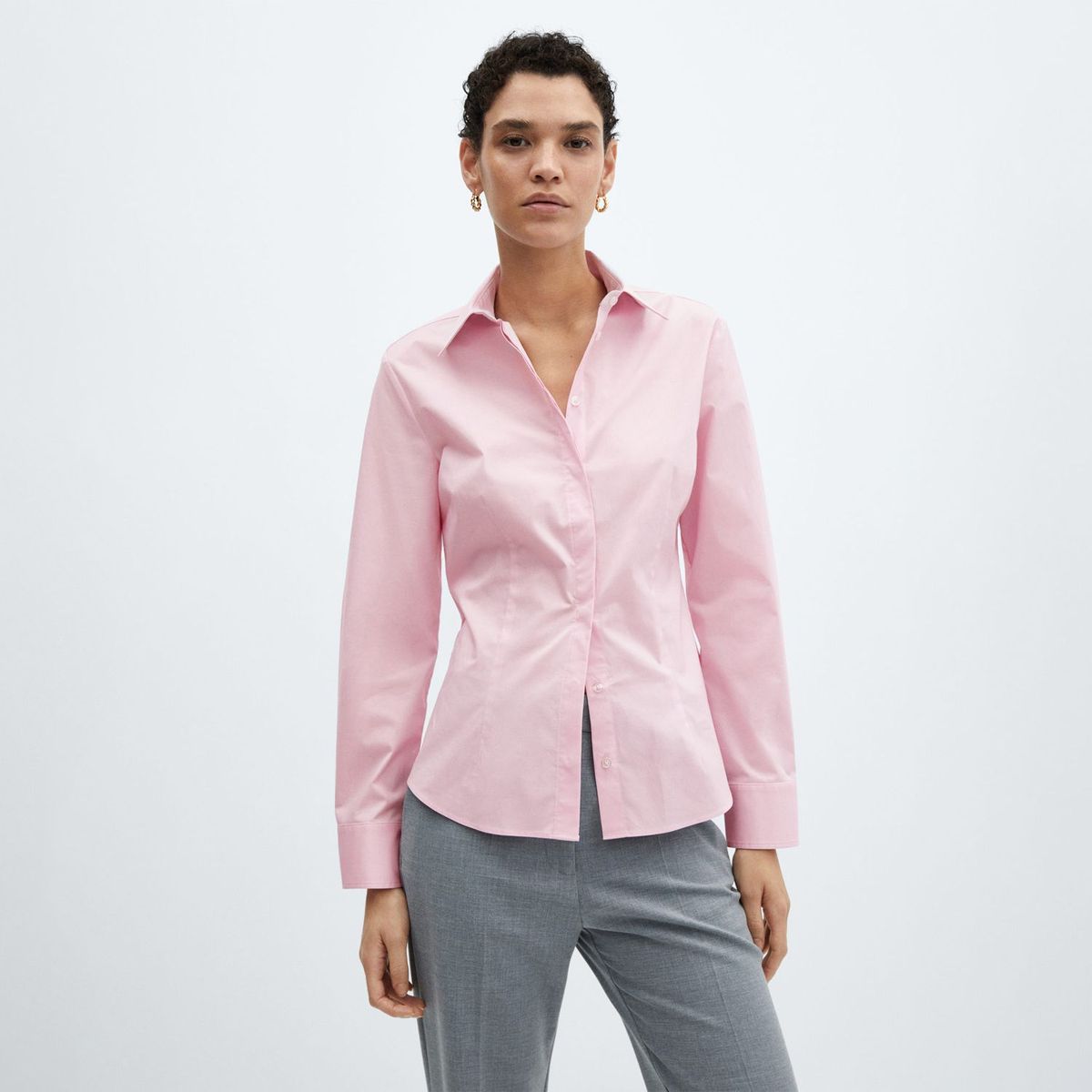 MANGO - Camisa Algodón Mujer Mango